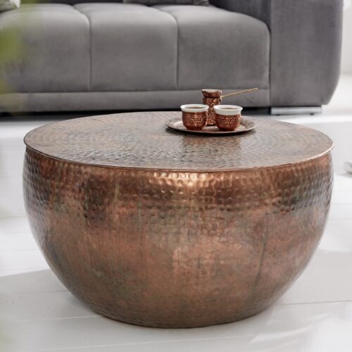 ORIENT bronz fém félgömb dohányzóasztal 60x60x30 ORIENT bronz fém félgömb dohányzóasztal 60x60x30