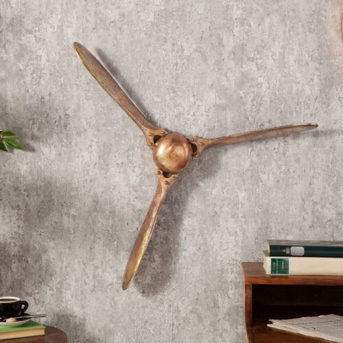 PROPELLER bronz fém faldísz 60x60x8 PROPELLER bronz fém faldísz 60x60x8