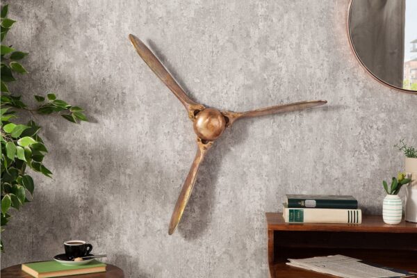 PROPELLER bronz fém faldísz 60x60x8 PROPELLER bronz fém faldísz 60x60x8