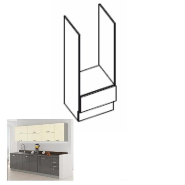 PRADO B szürke mdf alsó konyhaszekrény 60cm