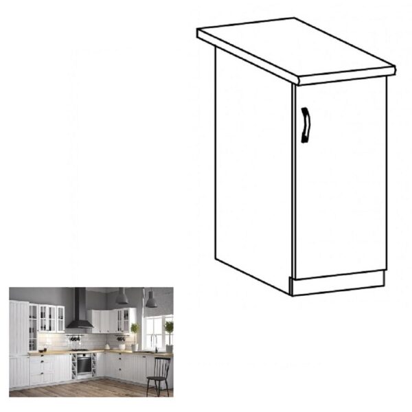 PROVANCE fehér mdf alsó konyhaszekrény jobbos 30cm