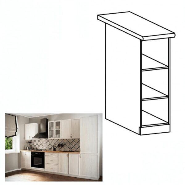 SICILIA fehér mdf alsó konyhaszekrény 20cm