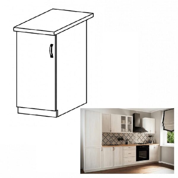 SICILIA fehér mdf alsó konyhaszekrény balos 30cm
