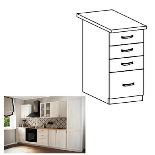 SICILIA fehér mdf fiókos alsó konyhaszekrény 40cm SICILIA fehér mdf fiókos alsó konyhaszekrény 40cm