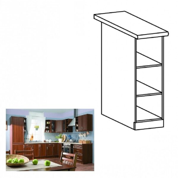 SICILIA barna mdf alsó konyhaszekrény 20cm