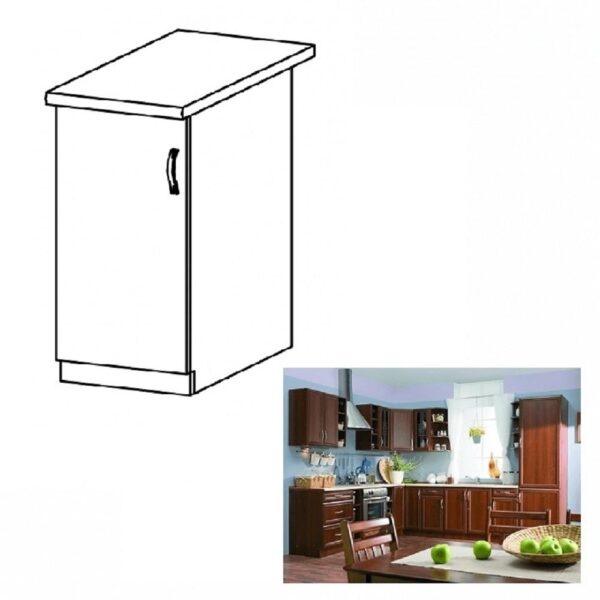 SICILIA barna mdf alsó konyhaszekrény balos 30cm