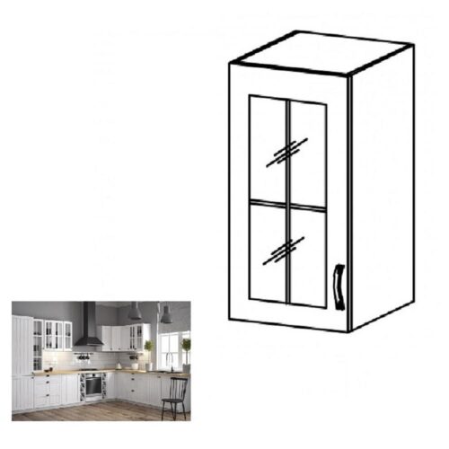PROVANCE II fehér mdf felső konyhaszekrény balos 30cm