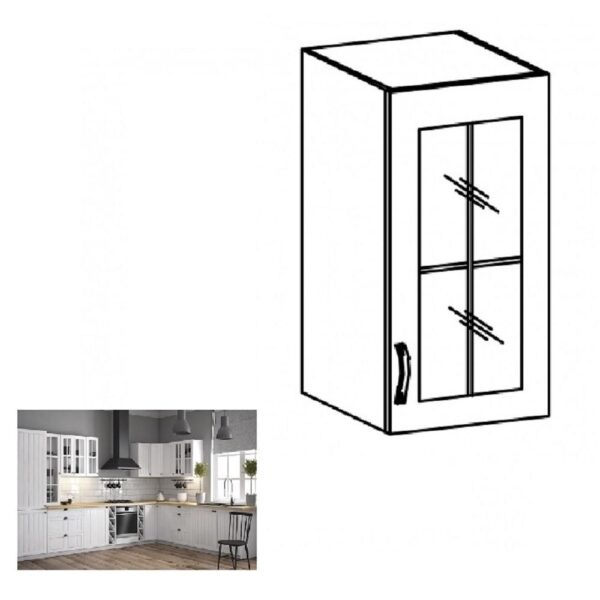 PROVANCE II fehér mdf felső konyhaszekrény jobbos 30cm