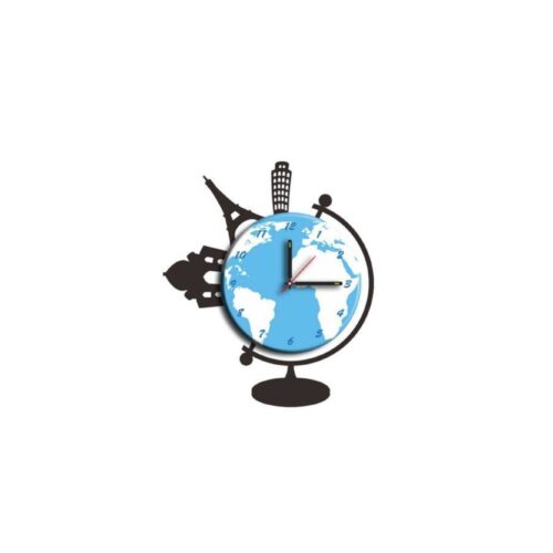 STICKER CLOCK kék és fehér műanyag falmatrica