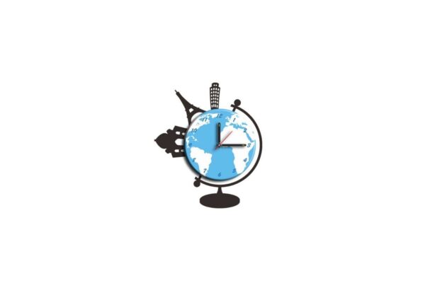 STICKER CLOCK kék és fehér műanyag falmatrica