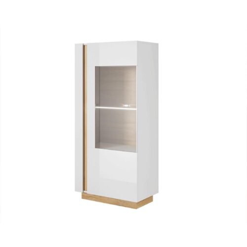 CITY fehér és barna mdf vitrin CITY fehér és barna mdf vitrin