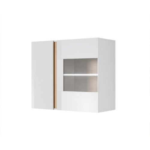 CITY fehér és barna mdf fali vitrin CITY fehér és barna mdf fali vitrin